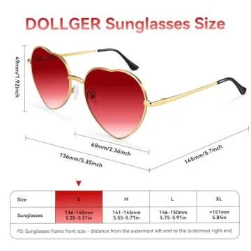 Dollger Red Heart Shape Sunglasses for Festival Fun