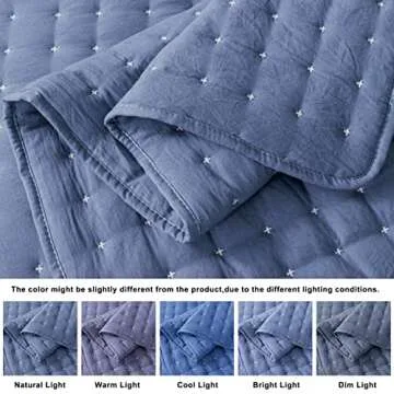 WDCOZY Blue Twin Size Quilt Set - All Season Comfort Bedding