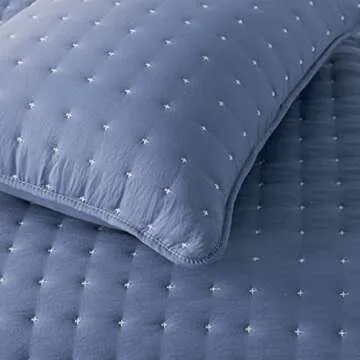 WDCOZY Blue Twin Size Quilt Set - All Season Comfort Bedding