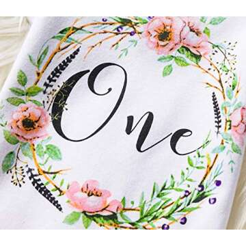 TTYAOVO Girl Skirt Newborn 3pcs Baby's 1st Birthday Set/Outfits with Romper + Tutu Dress + Headband Size 1 Years Peach(with Flower)