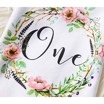 TTYAOVO Girl Skirt Newborn 3pcs Baby's 1st Birthday Set/Outfits with Romper + Tutu Dress + Headband Size 1 Years Peach(with Flower)