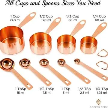 Copper-Plated Measuring Cups & Spoons Set