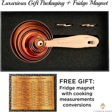 Copper-Plated Measuring Cups & Spoons Set