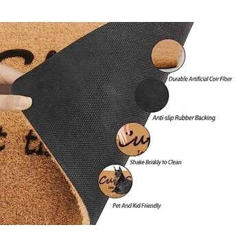 HinyBoeh Funny Welcome Doormat Artificial-Coir Door Mat for Front Entrance - Cute Shoes Take Them Off Mat with Non Slip Backing for Indoor/Outdoor Home Decor(30 x 17inch)