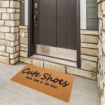HinyBoeh Funny Welcome Doormat Artificial-Coir Door Mat for Front Entrance - Cute Shoes Take Them Off Mat with Non Slip Backing for Indoor/Outdoor Home Decor(30 x 17inch)