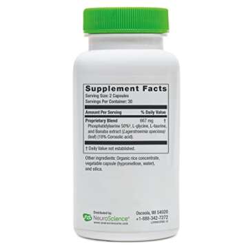 NeuroScience Neuro Adrenal Support Supplements for Women & Men - Daily Cortisol Supplement and Calming Aid - Promotes Calm Sleep, Immune Support & Healthy Cortisol Levels (60 Capsules)