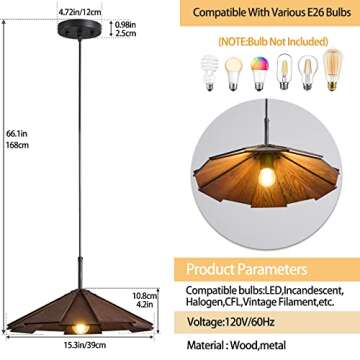 ADCTHOME Farmhouse Pendant Light Adjustable Chandelier