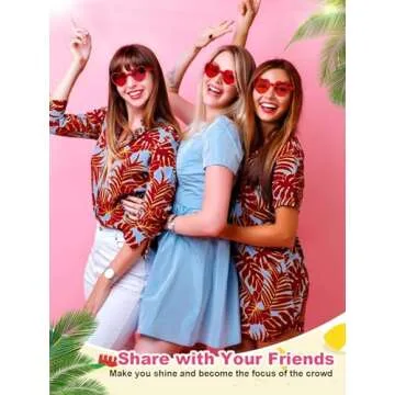 AGGKKY 12 Pairs Heart Shaped Sunglasses for Women Colorful Glasses Fun Trendy Transparent Heart Sunglasses Party Favor (Red)