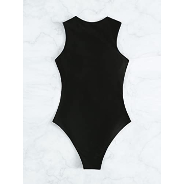Stylish SweatyRocks Half Zip Monokini for Women