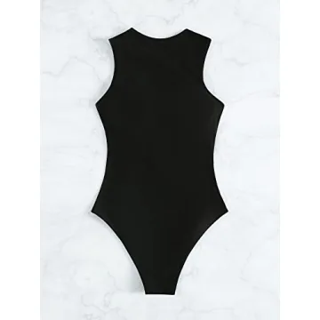 Stylish SweatyRocks Half Zip Monokini for Women