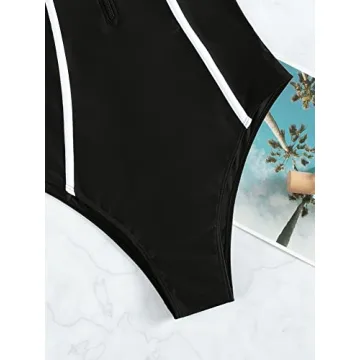 Stylish SweatyRocks Half Zip Monokini for Women