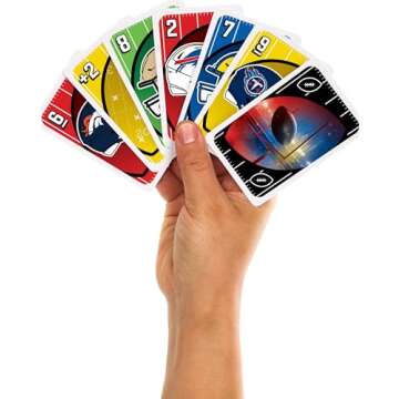 Mattel Games UNO NFL Card Game for Kids, Adults and Family Night, Features Logos of All 32 NFL Teams & a Special Rule