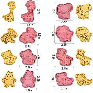 Animal Cookie Cutters With Plunger Stamps Set,8 Piece 3D Animal Embossing Cutters For Biscuit Fondant Cheese Baking Molds