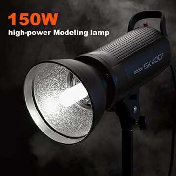 Godox SK400II 400W Studio Strobe Flash 2Pack Kit 2.4G Wireless X System Bowens Mount 5600±200K with...