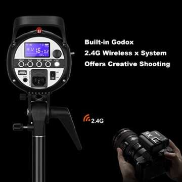 Godox SK400II 400W Studio Strobe Flash 2Pack Kit 2.4G Wireless X System Bowens Mount 5600±200K with Standard Reflector,BD-04,Softbox,Light Stand,for Photography