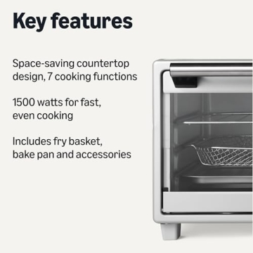 Amazon Basics 6-Slice Toaster Oven with Air Fryer and 7 Cooking Modes