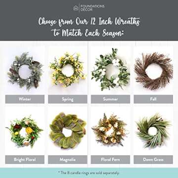 Home Sign - Rustic Farmhouse Living Room Decor with Wreath Frame - Stylish Home Wall Decor for Living Room, Entryway & Kitchen by Foundations Decor