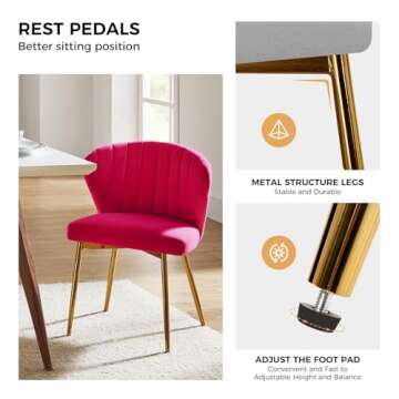 Elegant HULALA HOME Velvet Dining Chairs with Gold Legs