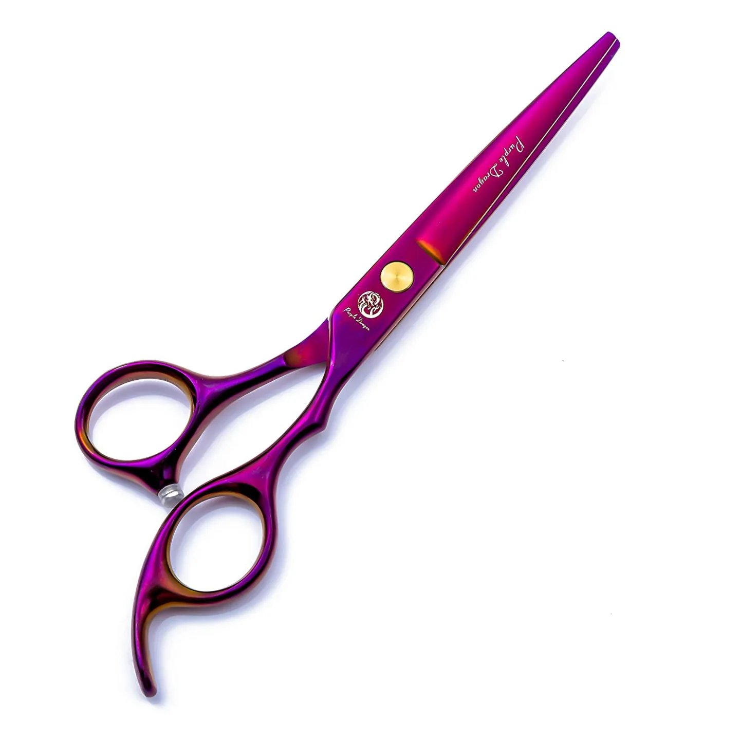 Purple Hair Cutting Scissors Set with Case & Razor