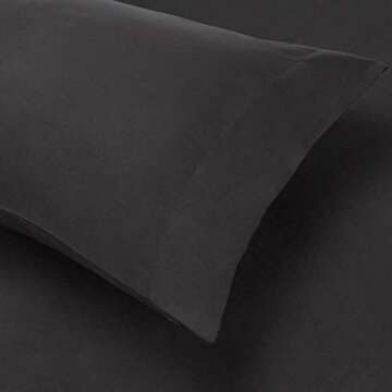 Amazon Basics Lightweight Microfiber Bed-in-a-Bag Comforter 5-Piece Bedding Set, Twin/Twin XL, Black Aztec, Printed