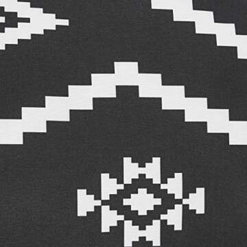 Amazon Basics Lightweight Microfiber Bed-in-a-Bag Comforter 5-Piece Bedding Set, Twin/Twin XL, Black Aztec, Printed