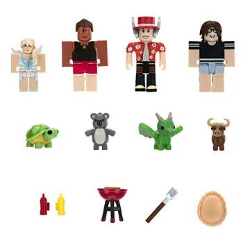 Roblox Celebrity Collection - Adopt Me: Backyard BBQ Four Figure Pack [Includes Exclusive Virtual Item]