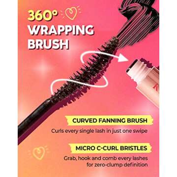 AMTS x Webtoon True Beauty, Natural Lengthening Black Mascara Volume and Length, Tubing Mascara Waterproof, Lash Extension, No Smudge, No Flaking, Korean Makeup Kbeauty Kdrama