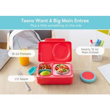 Omie OmieBox UP Bento Box for Kids in Cherry Pink