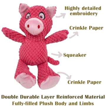 Jalousie Multipack Dog Squeaky Toys Strong Almost Indestructible, with Added Liner for Longer Play D...