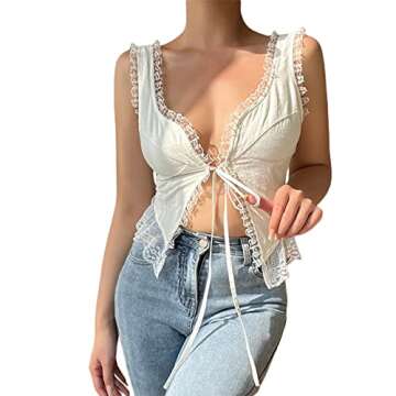 Stylish Women's Sexy Lace V Neck Camis for Summer