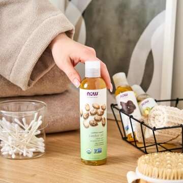 NOW Foods Solutions, Organic Castor Oil, 100% Pure Versatile Skin Care, Multi-Purpose Skin Softener, 8-Ounce