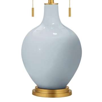 Color + Plus Toby Brass 28" Take Five Blue Glass Table Lamp