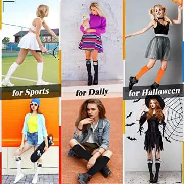 White Knee High Socks for Women Knee High White Socks White Knee Socks High Long White Socks for Womens Knee High Socks