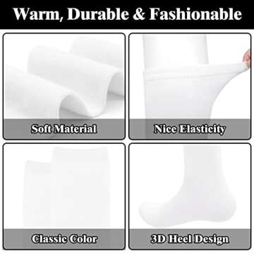 White Knee High Socks for Women Knee High White Socks White Knee Socks High Long White Socks for Womens Knee High Socks