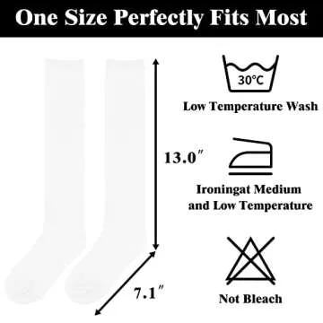 White Knee High Socks for Women Knee High White Socks White Knee Socks High Long White Socks for Womens Knee High Socks