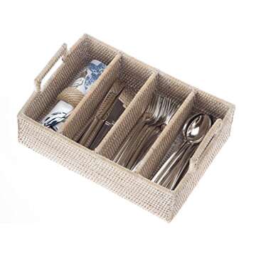 KOUBOO Lo Jolla Rattan Flatware Tray - Elegant Storage Solution