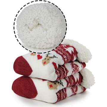 BenSorts Winter Thick Fuzzy Slipper Socks for Women - Cozy & Non-Slip