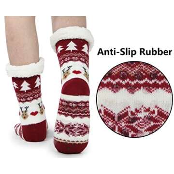 BenSorts Thick Fuzzy Slipper Socks for Women - Cozy & Non-Slip