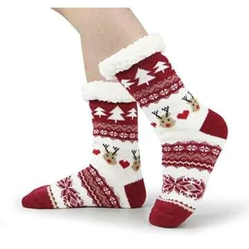 BenSorts Thick Fuzzy Slipper Socks for Women - Cozy & Non-Slip