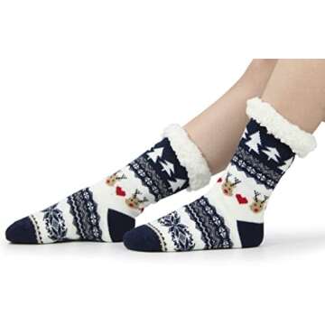 BenSorts Thick Fuzzy Slipper Socks for Women - Cozy & Non-Slip