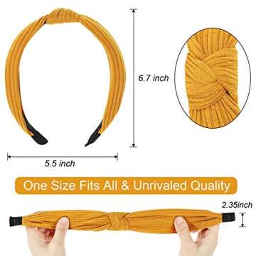 Tyfthui 10 Pcs Headbands, Wide Knotted Fashion Turban Headbands Hair Hoops Accessories for Women and...