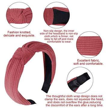 Tyfthui 10 Pcs Headbands, Wide Knotted Fashion Turban Headbands Hair Hoops Accessories for Women and Girls