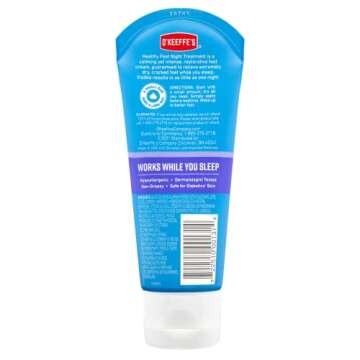 O'Keeffe's for Healthy Feet Night Treatment Foot Cream; Guaranteed Relief for Extremely Dry; Cracked Feet; Visible Results in 1 Night; 3.0 Ounce Tube; (Pack of 2)