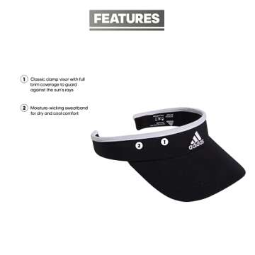 adidas Women's Match Visor, Lightweight Breathable Sport Athletic Adjustable fit Sun hat, Stone Wash Grey/Lucid Fuchsia Pink/White/1.0, One Size