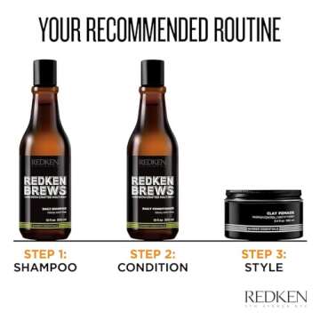 Redken Brews Daily Shampoo For Men | Lightweight Hydrating Hair Cleanser | Add Moisture and Shine to Dry Hair | For All Men's Hair Types