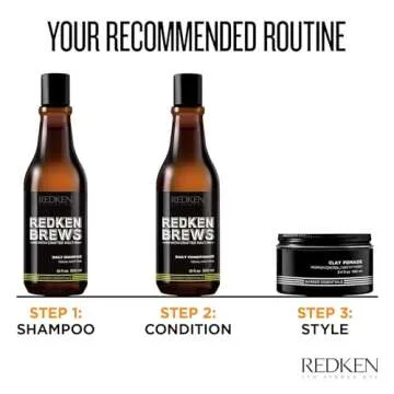 Redken Brews Daily Shampoo For Men | Lightweight Hydrating Hair Cleanser | Add Moisture and Shine to Dry Hair | For All Men's Hair Types