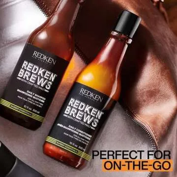 Redken Brews Daily Shampoo For Men | Lightweight Hydrating Hair Cleanser | Add Moisture and Shine to Dry Hair | For All Men's Hair Types
