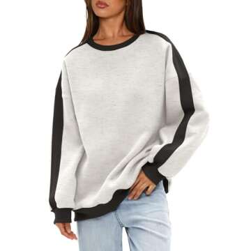 Beaully Womens Cozy Color Block Fleece Sweatshirt