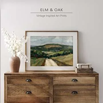 Vintage Landscape Wall Art - Antique Art Prints for Home Decor - Rustic Farm and Country Landscape Wall Decoration for Living Room, Dining Room - 11x14 inches, Ready to Frame (Hillside Road)
