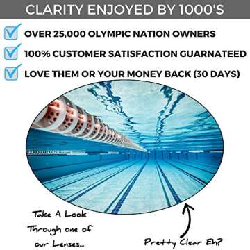 Olympic Nation XMS631 Pro Swim Goggles, Black with Clear Lenses